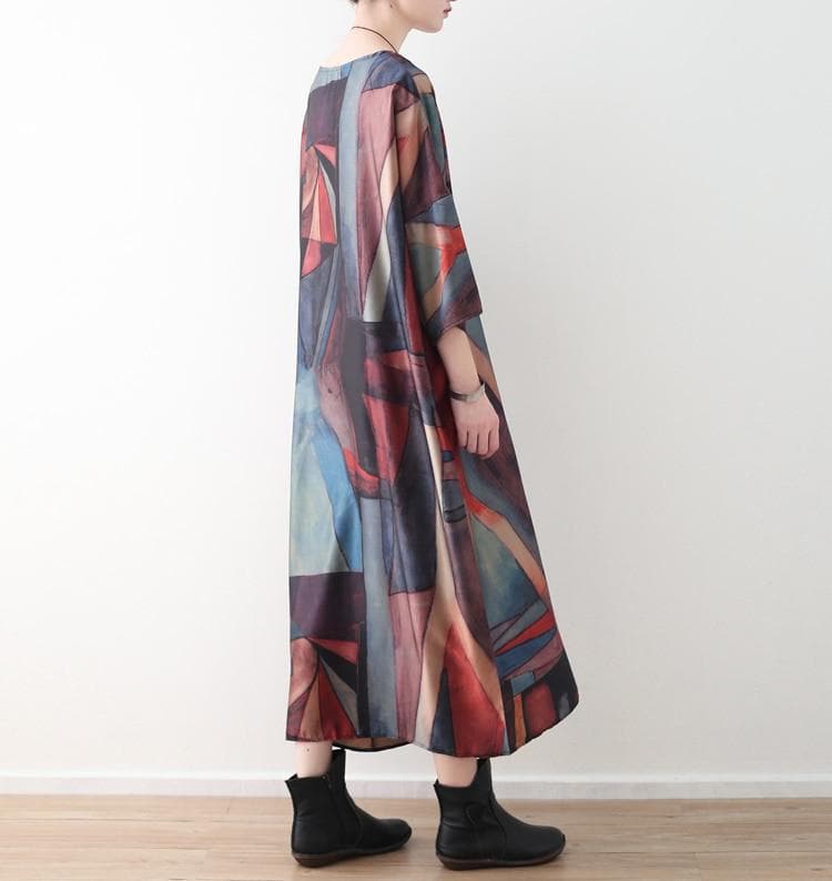 Abstract Prints Loose Retro Dress dylinoshop