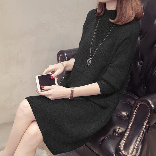 Conservative Turtleneck Sweater Dress dylinoshop