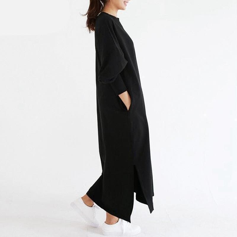 Black Oversized Sweater Dress Plus Size dylinoshop