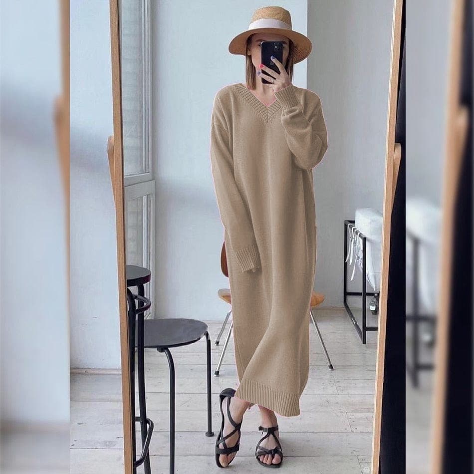 Long Sleeve Oversized Sweater Dress dylinoshop