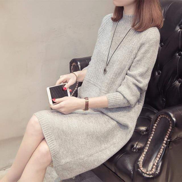 Conservative Turtleneck Sweater Dress dylinoshop