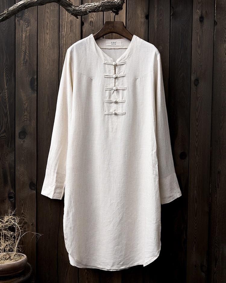 Zen Style Long Linen Blouse  | Zen Buddha Trends