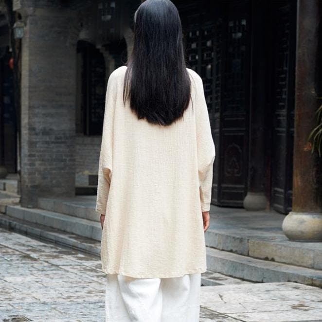 Calm Aura Cotton Linen Shirt  | Zen dylinoshop