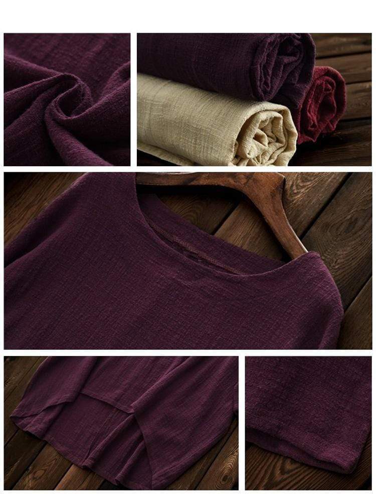 Calm Aura Cotton Linen Shirt  | Zen dylinoshop