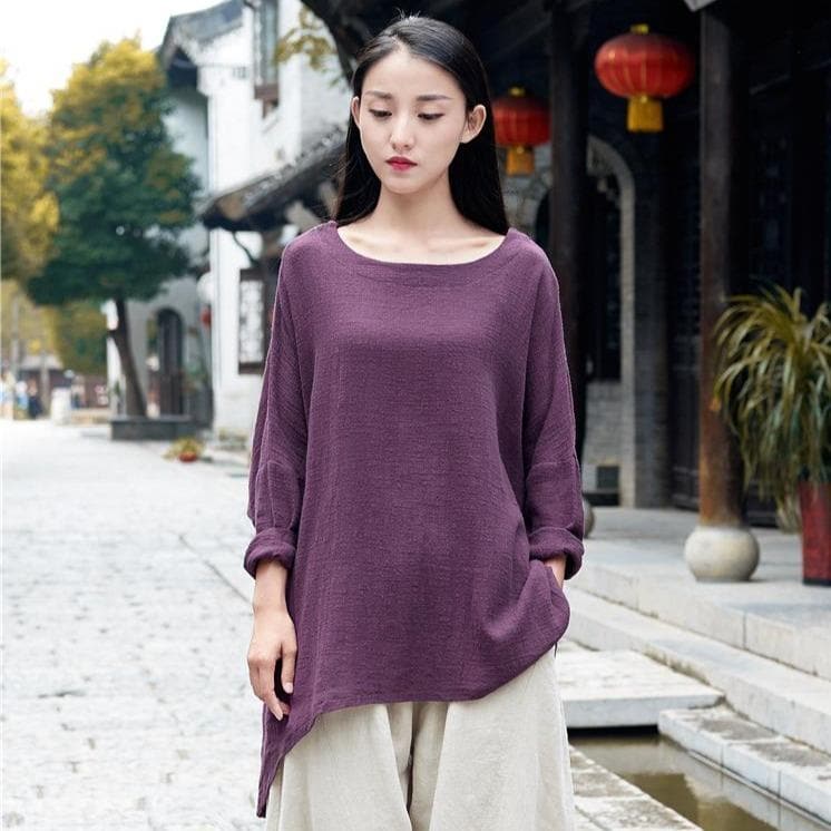 Calm Aura Cotton Linen Shirt  | Zen dylinoshop