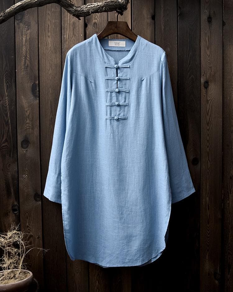 Zen Style Long Linen Blouse  | Zen Buddha Trends