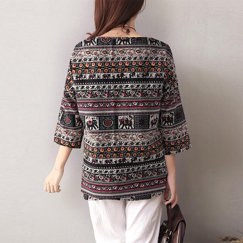 Tribal Elephant Long Sleeve T-Shirt Buddha Trends