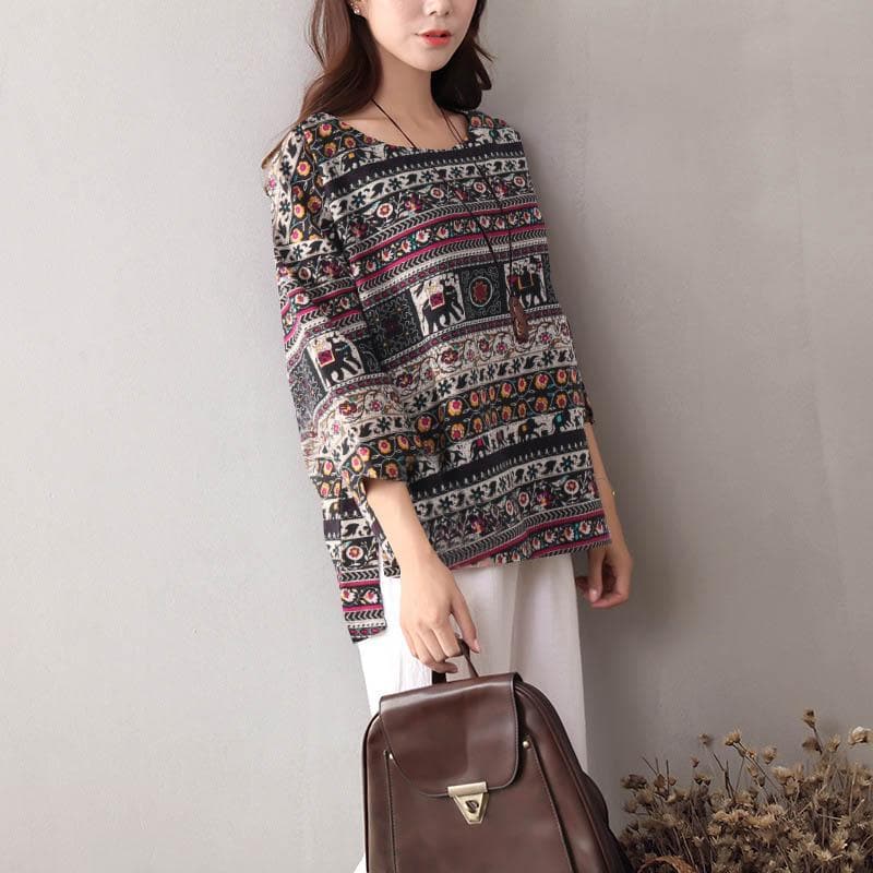 Tribal Elephant Long Sleeve T-Shirt Buddha Trends