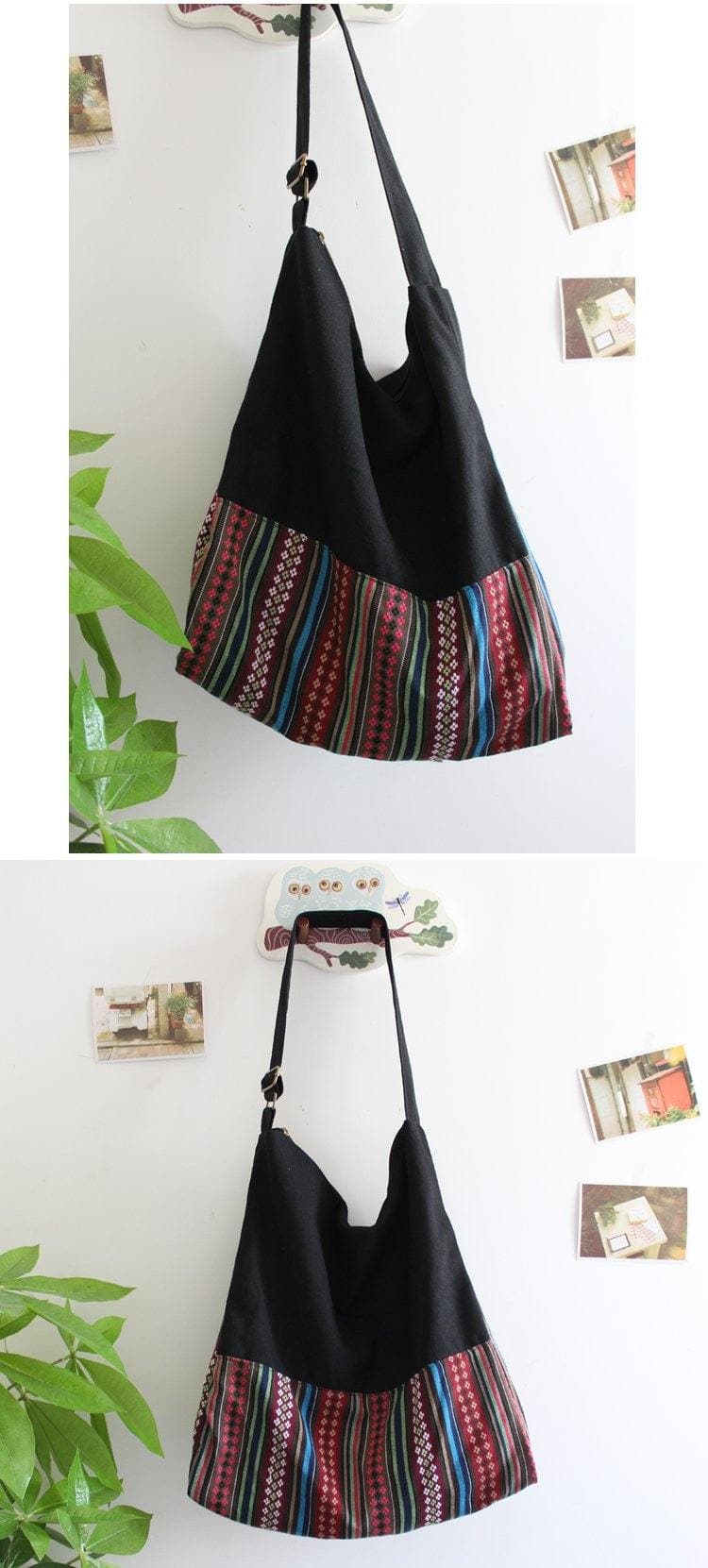 Tribal Striped Large Capacity Tote Bag Buddha Trends