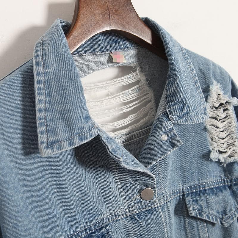 Where Is My Mind Ripped Denim Jacket Buddha Trends