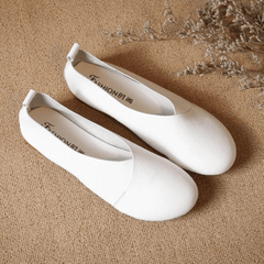 Genuine Leather Slip on Ballet Flats dylinoshop