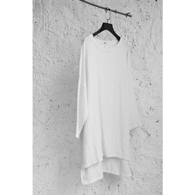 Long Sleeves Asymmetrical Cotton Shirt  | Zen dylinoshop