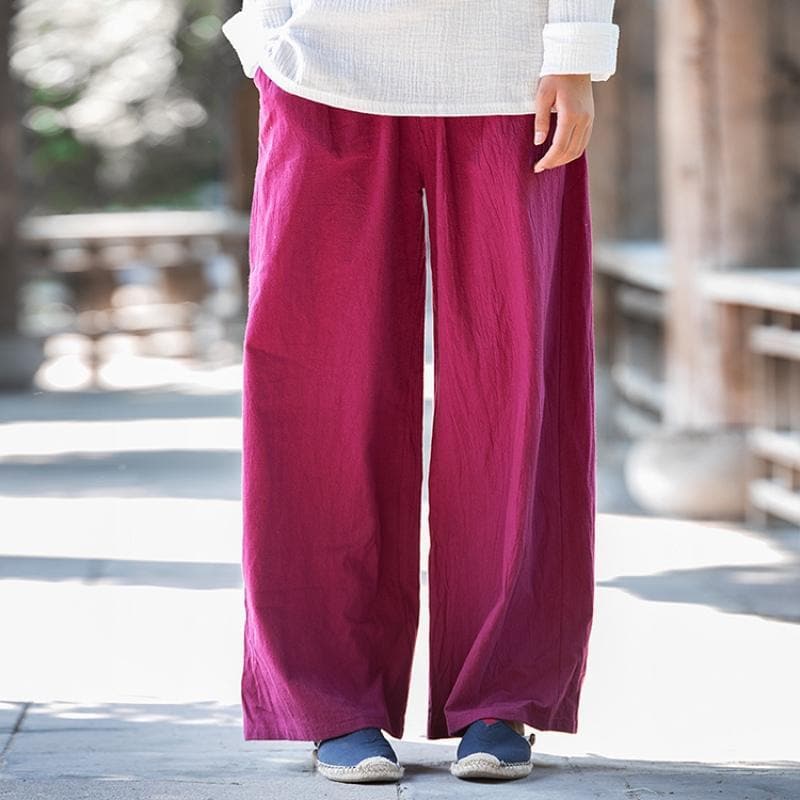 Wide Leg Flowy Linen Palazzo Pants  | Zen Buddha Trends