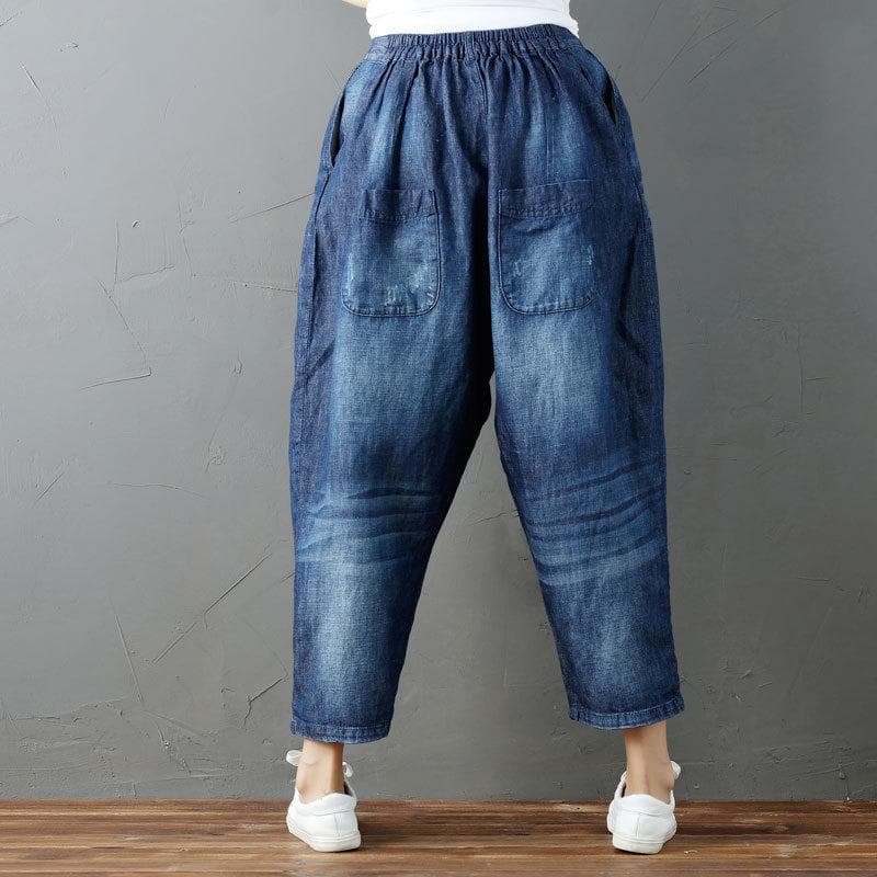 Distressed Denim Harem Pants dylinoshop