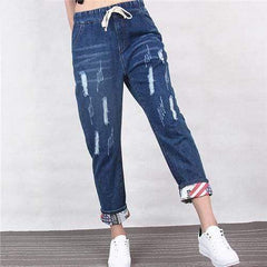 Distressed Loose Harem Jeans dylinoshop