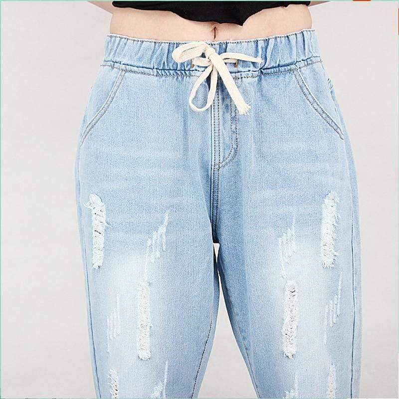 Distressed Loose Harem Jeans dylinoshop