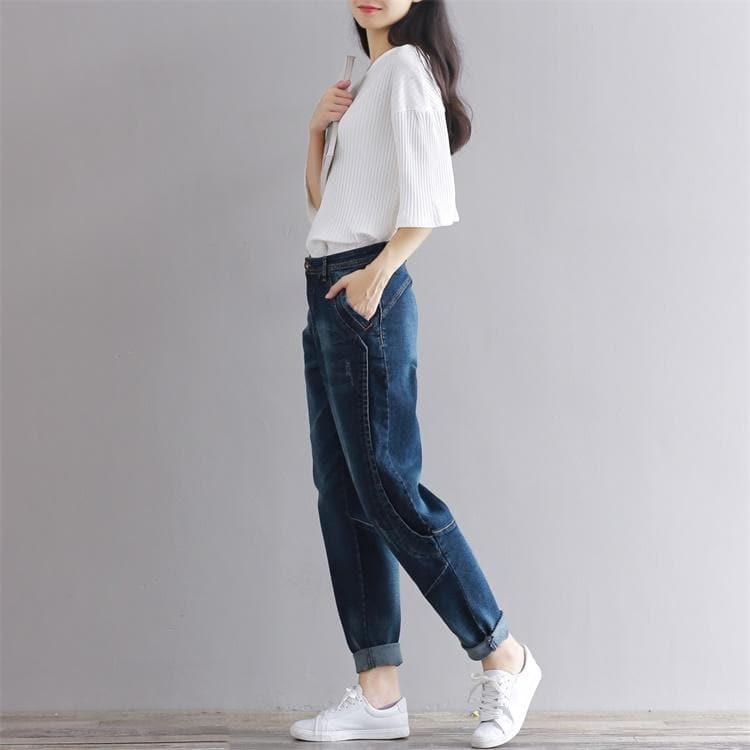 High Waist Boyfriend Jeans dylinoshop