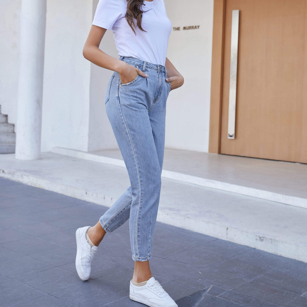 High Waisted 3/4 Boyfriend Jeans dylinoshop