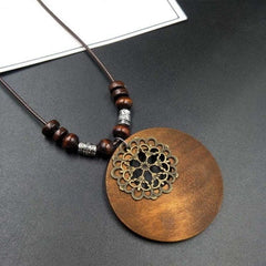 Mandala Wooden Pendant Necklace Buddha Trends