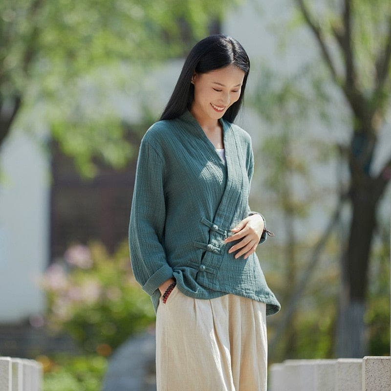 Yoko Cotton Linen Cardigan | Zen Buddha Trends