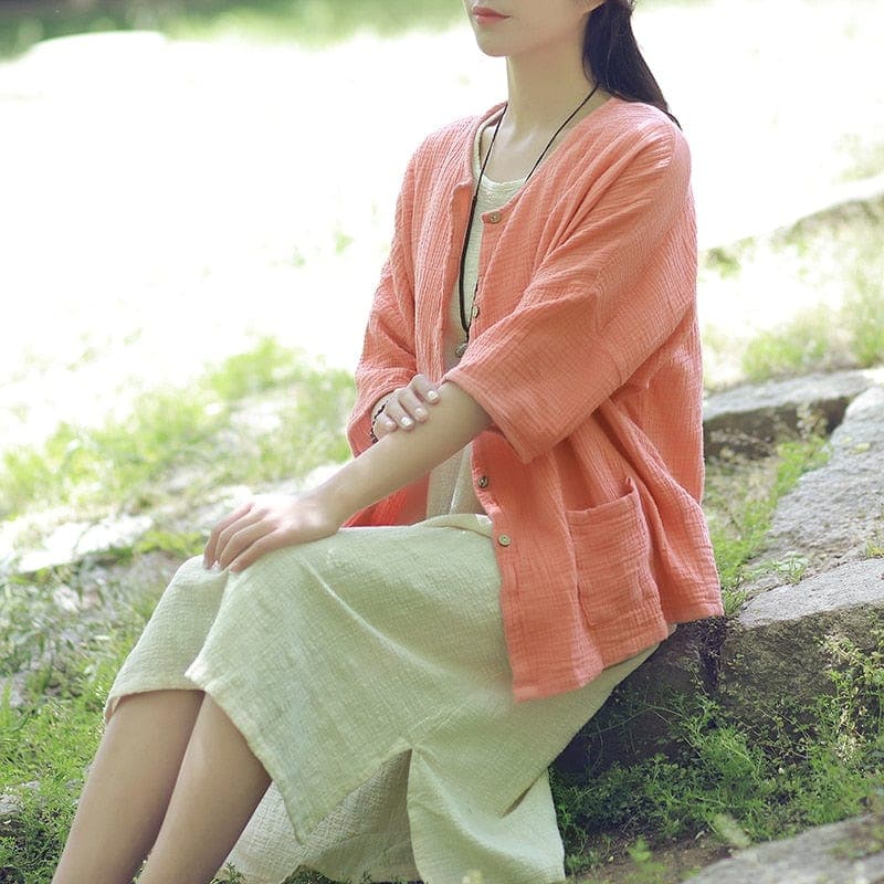 Zen Cotton Button Up Blouse | Zen Buddha Trends