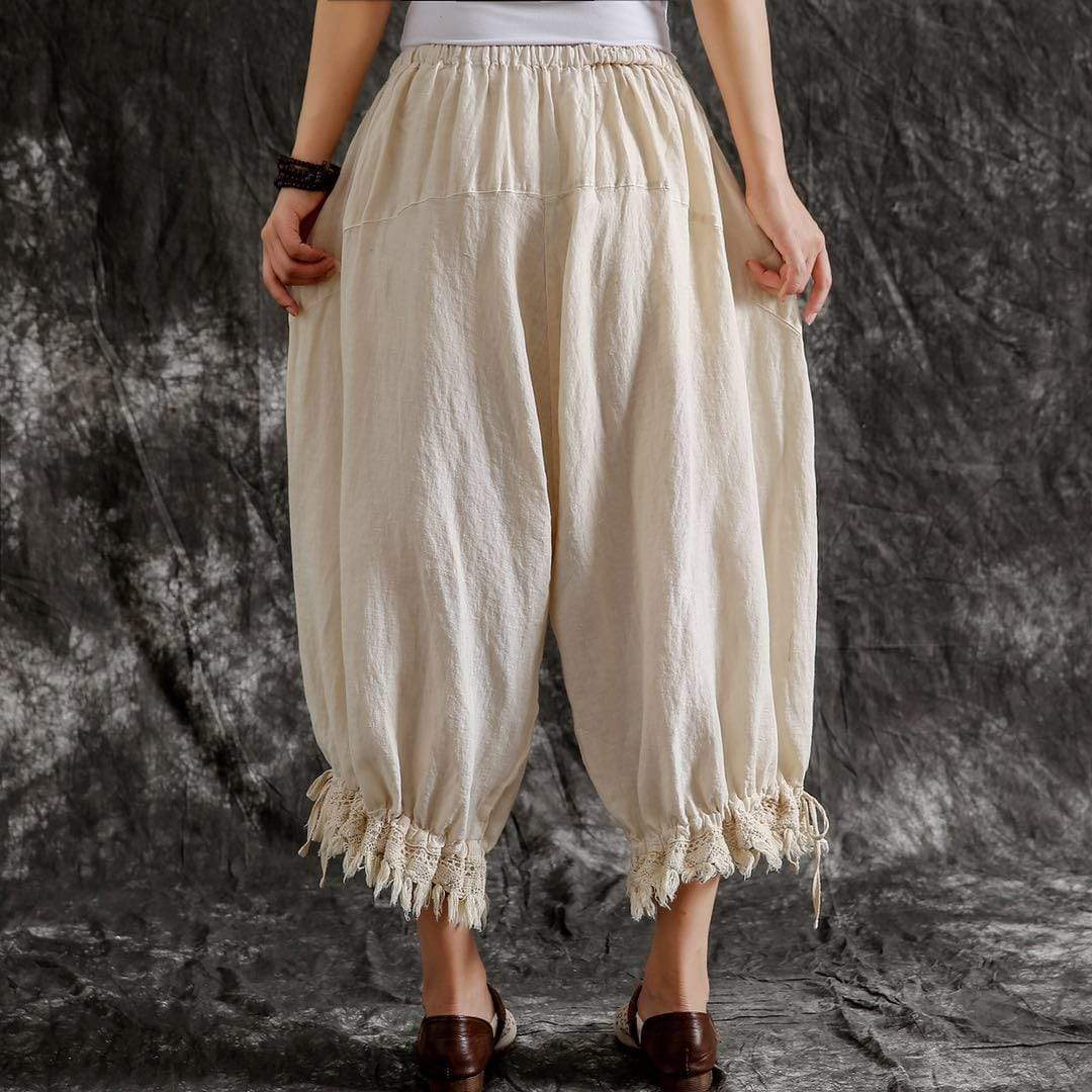 Zen Cotton Linen Fringed Pants | Zen Buddha Trends