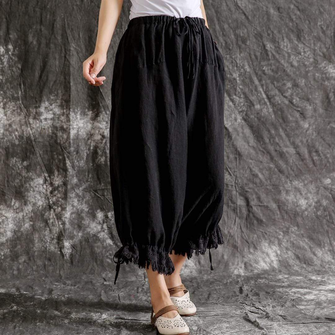 Zen Cotton Linen Fringed Pants | Zen Buddha Trends