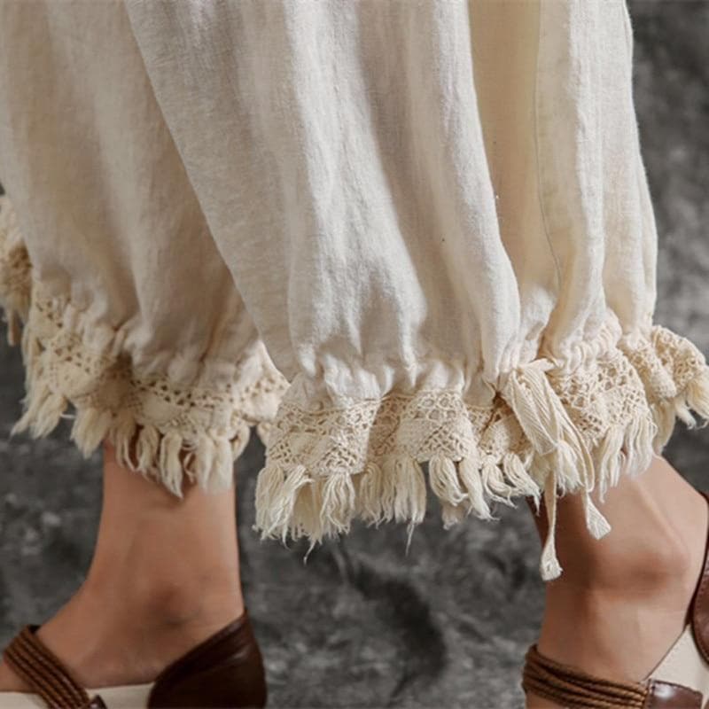 Zen Cotton Linen Fringed Pants | Zen Buddha Trends