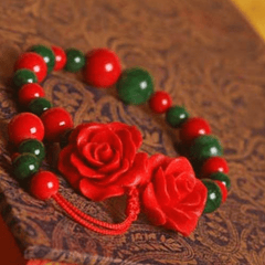 2 Roses Handmade Beaded Bracelet dylinoshop