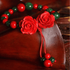 2 Roses Handmade Beaded Bracelet dylinoshop