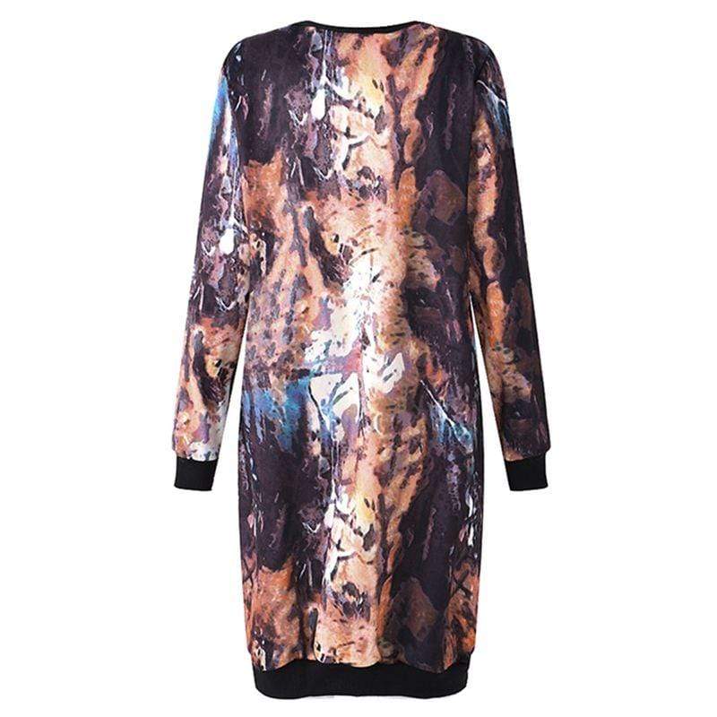 Abstract Nature Plus Size Sweater Dress dylinoshop