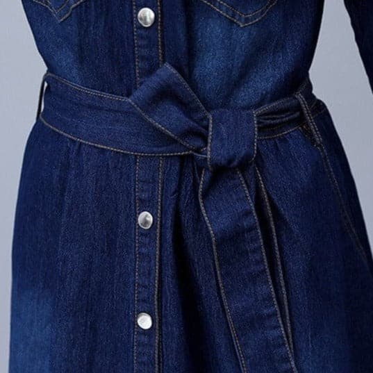 Alexandra Long Sleeve Denim Shirt Dress Buddhatrends