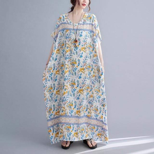 Alexandria Floral Kaftan Dress Buddhatrends