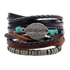 Alinta 4 Pieces Set Leather Bracelet Buddhatrends