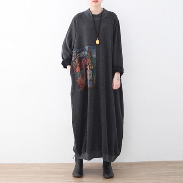 Art Inspired Oversized Sweater Dress Buddhatrends