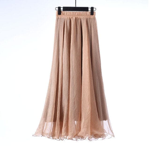 Boho Ruffled Chiffon Skirt Buddhatrends