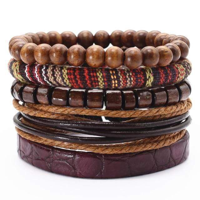 Bembe 5 Pieces Set Leather Bracelet Buddhatrends