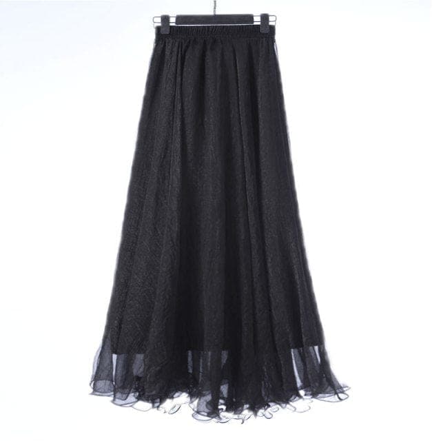 Boho Ruffled Chiffon Skirt Buddhatrends