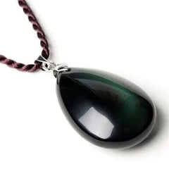 Natural Black Obsidian Pendant Necklace Buddhatrends