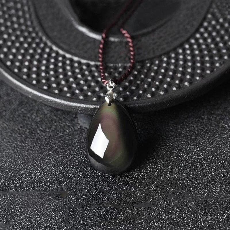 Natural Black Obsidian Pendant Necklace Buddhatrends