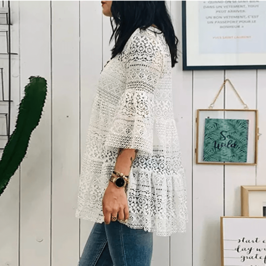 Bohemian Summer Lace Crochet Blouse Buddhatrends