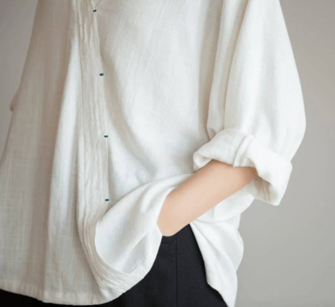 Kumi Loose Linen Blouse | Zen Buddhatrends