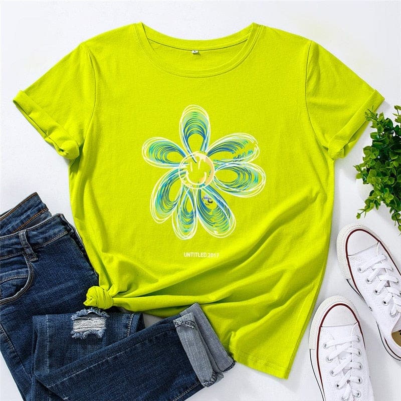 Flower Power Printed T-Shirt Buddhatrends