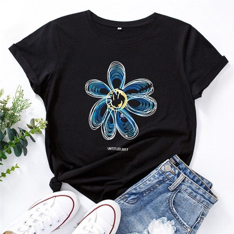 Flower Power Printed T-Shirt Buddhatrends