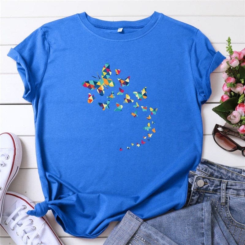 Kaleidoscope Flying Butterflies Tee Buddhatrends