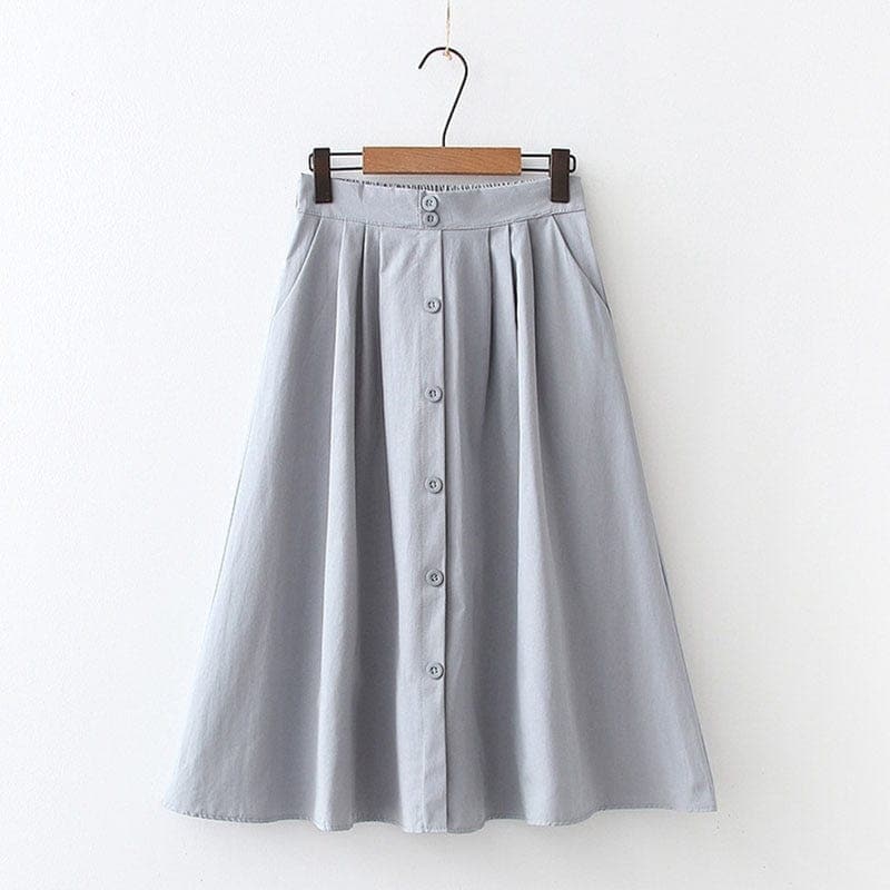 Bella High Waist Pleated Cotton Skirt Buddhatrends