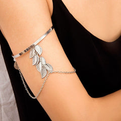 Bohemian Leaf Upper Arm Cuff Bracelet Buddhatrends