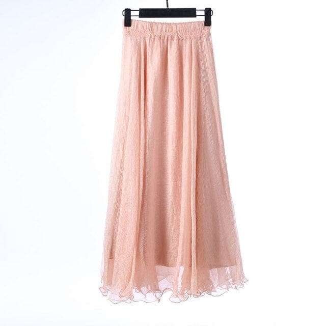 Boho Ruffled Chiffon Skirt Buddhatrends