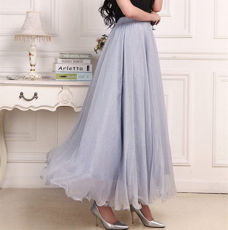 Boho Ruffled Chiffon Skirt Buddhatrends