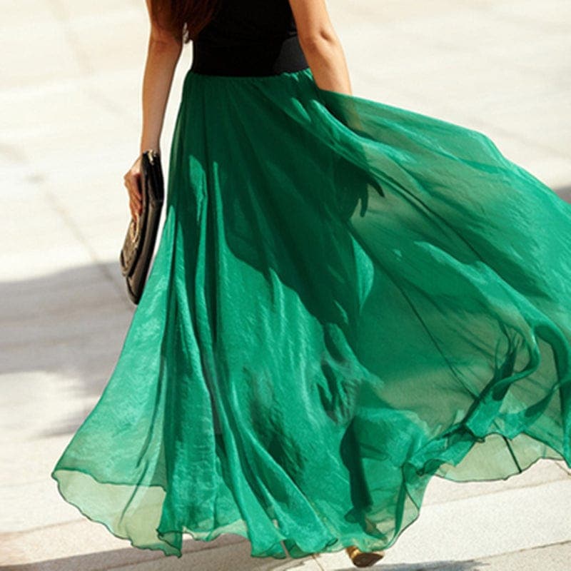 Boho Ruffled Chiffon Skirt Buddhatrends